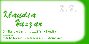 klaudia huszar business card
